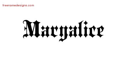 Maryalice Old English Name Tattoo Designs