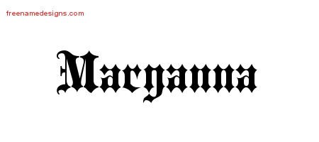 Maryanna Old English Name Tattoo Designs