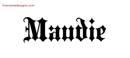 Maudie Old English Name Tattoo Designs