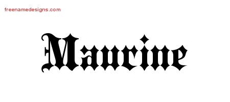 Maurine Old English Name Tattoo Designs