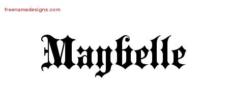 Maybelle Old English Name Tattoo Designs