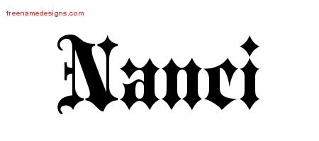 Nanci Old English Name Tattoo Designs