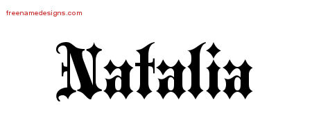 Old English Name Tattoo Designs Natalia Free - Free Name Designs