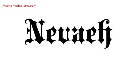 Nevaeh Old English Name Tattoo Designs