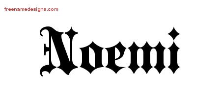 Noemi Old English Name Tattoo Designs