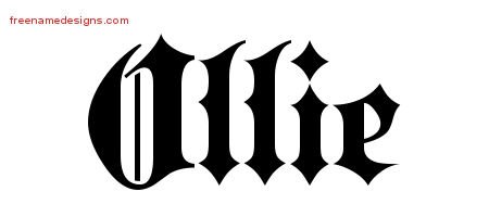 Ollie Old English Name Tattoo Designs