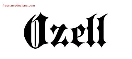 Ozell Old English Name Tattoo Designs