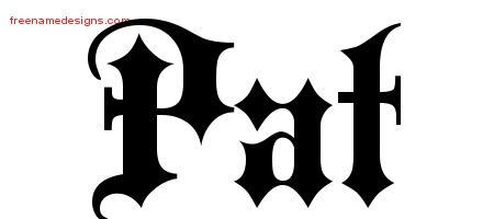 Pat Old English Name Tattoo Designs