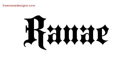 Ranae Old English Name Tattoo Designs