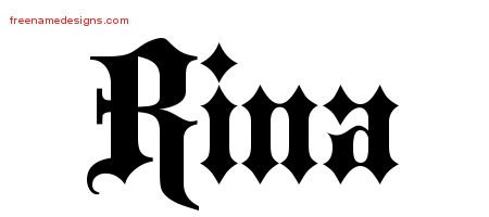 Rina Old English Name Tattoo Designs
