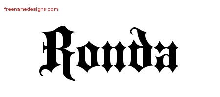 Ronda Old English Name Tattoo Designs