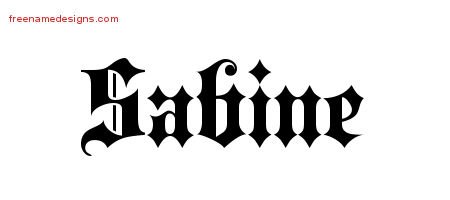 Sabine Old English Name Tattoo Designs