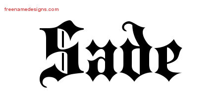 Sade Old English Name Tattoo Designs