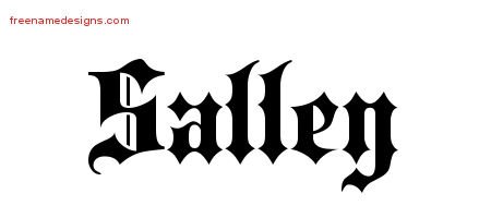 Salley Old English Name Tattoo Designs
