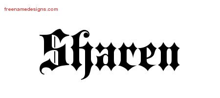 Sharen Old English Name Tattoo Designs