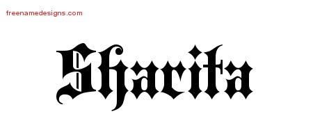 Sharita Old English Name Tattoo Designs