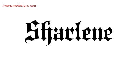 Sharlene Old English Name Tattoo Designs