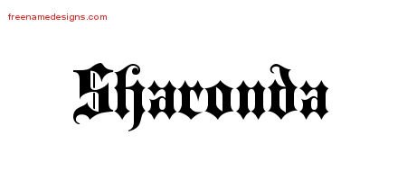 Sharonda Old English Name Tattoo Designs