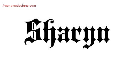 Sharyn Old English Name Tattoo Designs