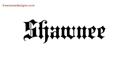 Shawnee Old English Name Tattoo Designs