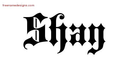 Shay Old English Name Tattoo Designs