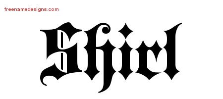 Shirl Old English Name Tattoo Designs