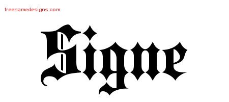 Signe Old English Name Tattoo Designs