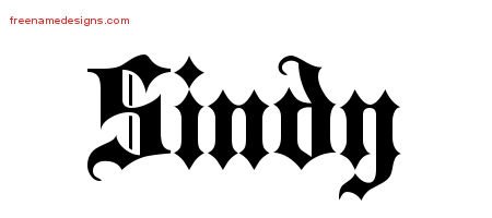 Sindy Old English Name Tattoo Designs