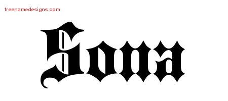 Sona Old English Name Tattoo Designs