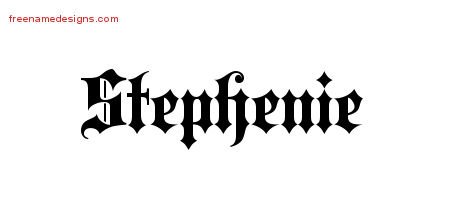 Stephenie Old English Name Tattoo Designs