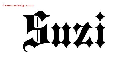 Suzi Old English Name Tattoo Designs