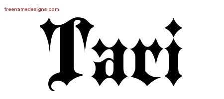 Tari Old English Name Tattoo Designs