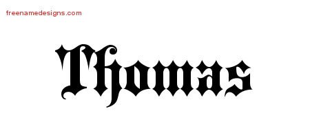 Thomas Old English Name Tattoo Designs
