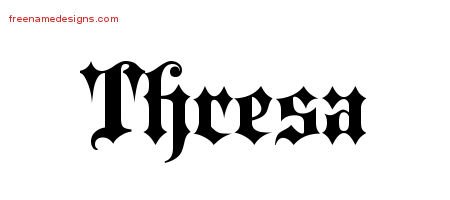 Thresa Old English Name Tattoo Designs