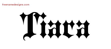 Tiara Old English Name Tattoo Designs