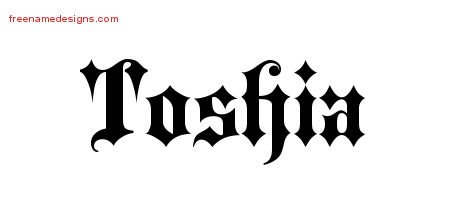 Toshia Old English Name Tattoo Designs