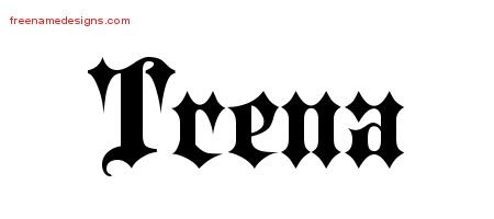 Trena Old English Name Tattoo Designs