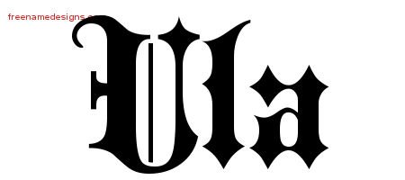 Ula Old English Name Tattoo Designs