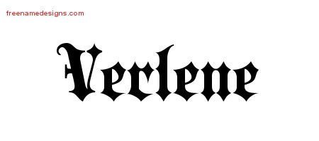 Verlene Old English Name Tattoo Designs