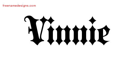 Vinnie Old English Name Tattoo Designs