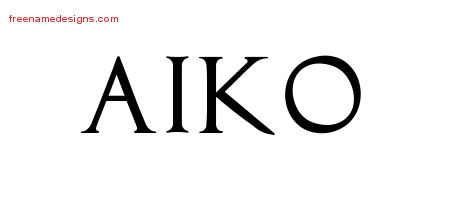 Aiko Regal Victorian Name Tattoo Designs