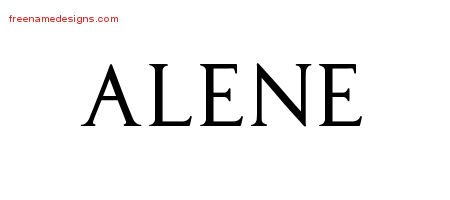 Alene Regal Victorian Name Tattoo Designs