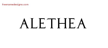 Alethea Regal Victorian Name Tattoo Designs
