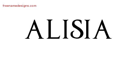 Alisia Regal Victorian Name Tattoo Designs