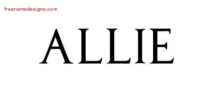 Allie Regal Victorian Name Tattoo Designs