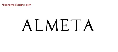 Almeta Regal Victorian Name Tattoo Designs