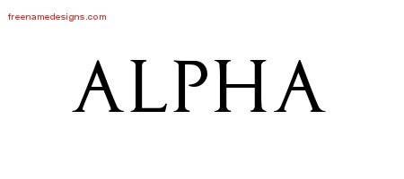 Alpha Regal Victorian Name Tattoo Designs