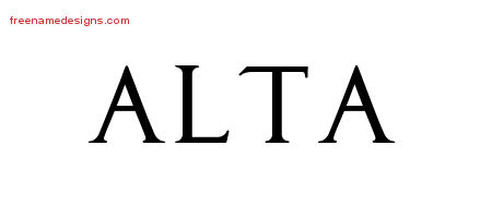 Alta Regal Victorian Name Tattoo Designs