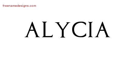 Alycia Regal Victorian Name Tattoo Designs