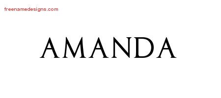 Amanda Regal Victorian Name Tattoo Designs